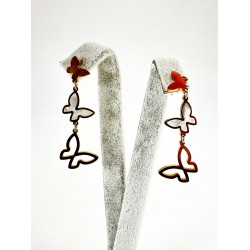 Rose Çoklu Kelebekli Küpe